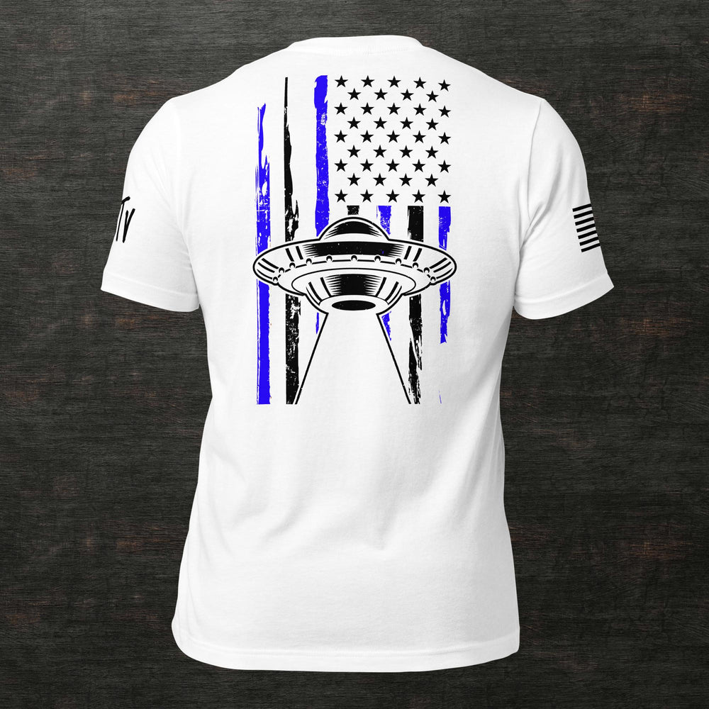 White & Blue USA UFO Premium Tee